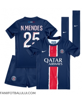 Paris Saint-Germain Nuno Mendes #25 Echipament de Fotbal Replică 2024-25 Copii Acasa (+ Șorturi)